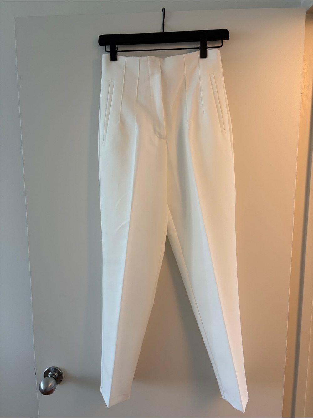 Zara White Tapered Dress Trousers